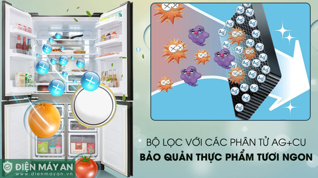 Tủ lạnh Sharp Inverter 605 lít Multi Door SJ-FX688VG-BK